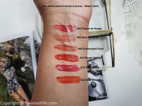 ysl water lip stain swatch|yves saint laurent lip stain.